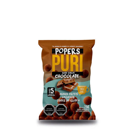 PURI POPERS CHOCOLATE VEGANO SIN GLUTEN 25g