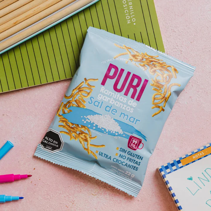 PURI RAMITAS DE GARBANZO SAL DE MAR VEGANO SIN GLUTEN 22g