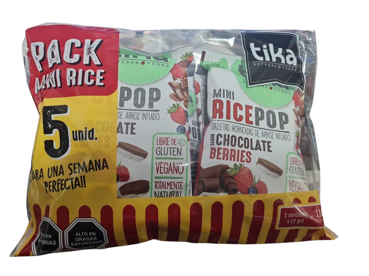 CYBER RAKKO NATURAL TIKA PACK COLACIONES CHOCOLATE BERRIES VEGANO SIN GLUTEN 22gr x 5 unidades