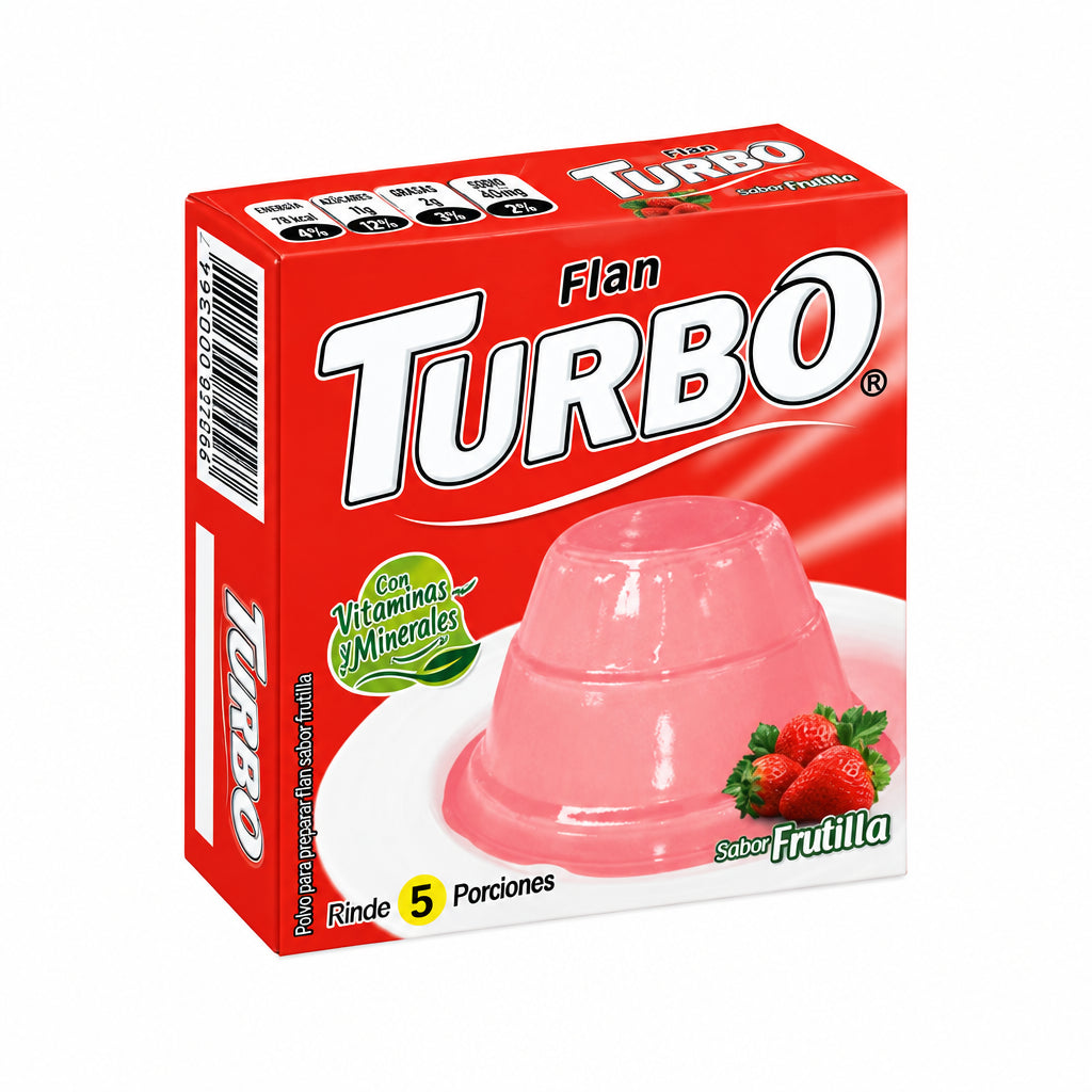 TURBO FLAN SABOR FRUTILLA SIN GLUTEN |50G