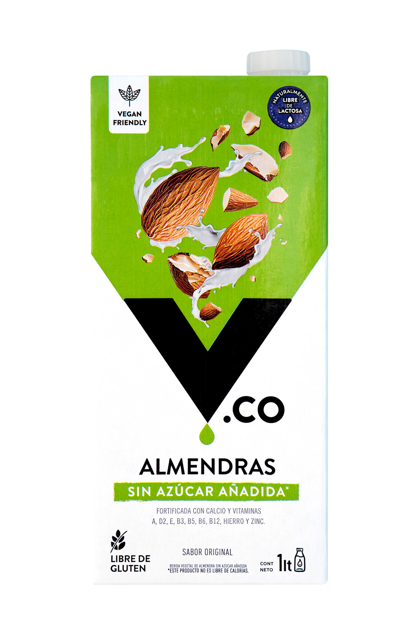 BEBIDA VEGETAL ALMENDRA SIN AZUCAR V.CO SIN GLUTEN VEGANA 1LT