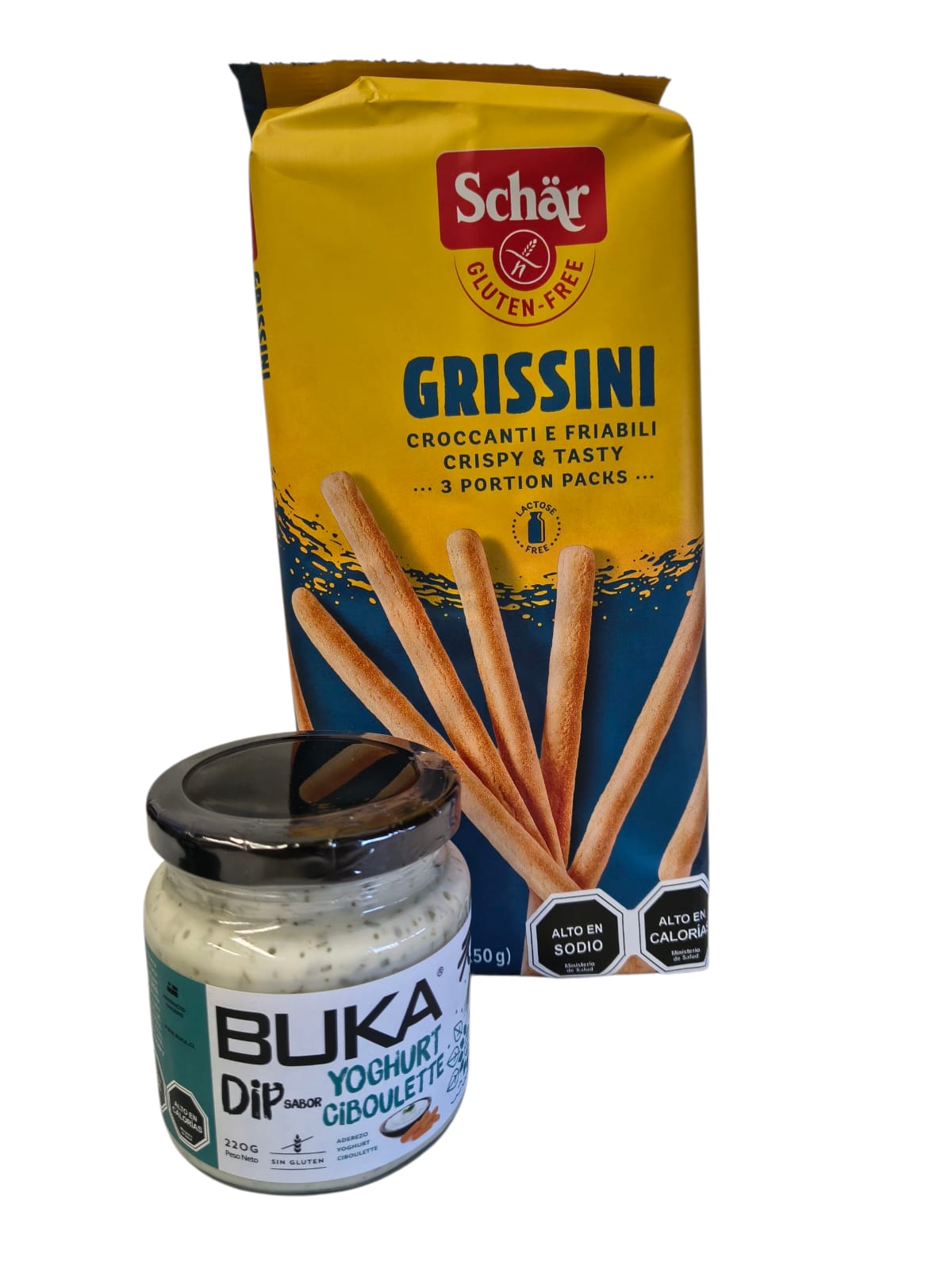 PACK GRISSINI SCHAR + DIP BUKA 220GR MIX VARIEDADES