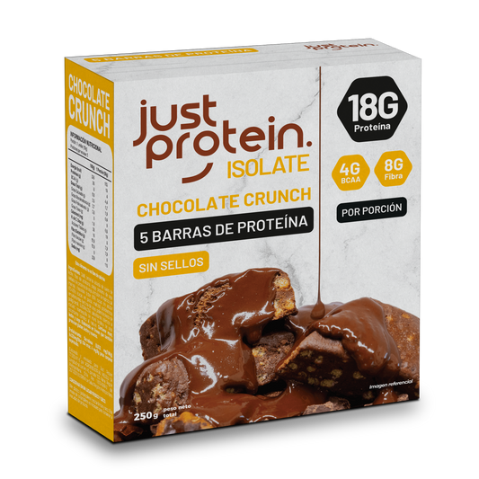 BARRAS DE PROTEINA JUST PROTEIN SABOR CHOCOLATE CRUNCH display 5un