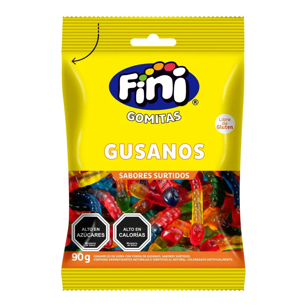 GOMITAS GUSANOS DULCES SABORES SURTIDOS SIN GLUTEN 90g