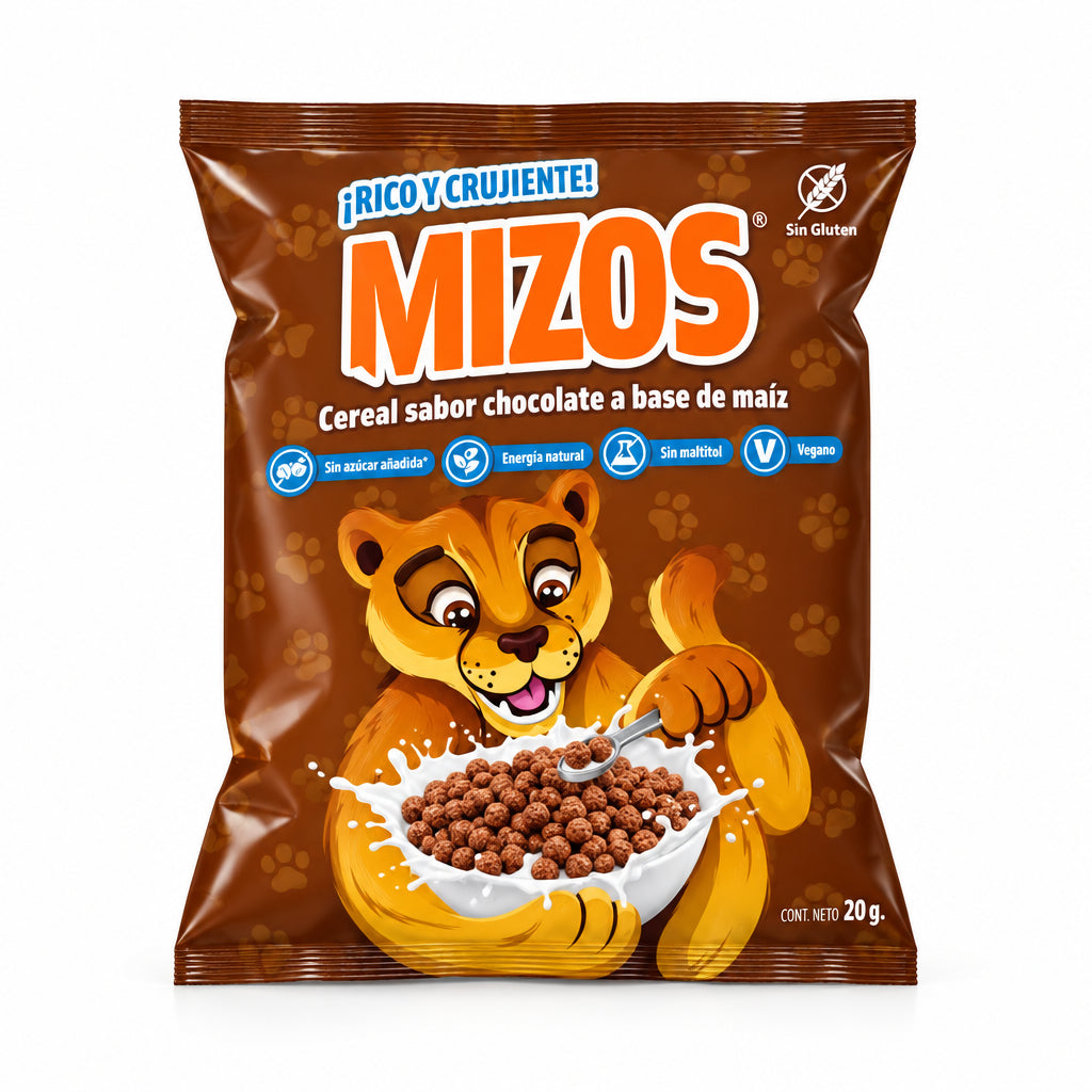 MIZOS CEREAL INDIVIDUAL SABOR CHOCOLATE 20GR