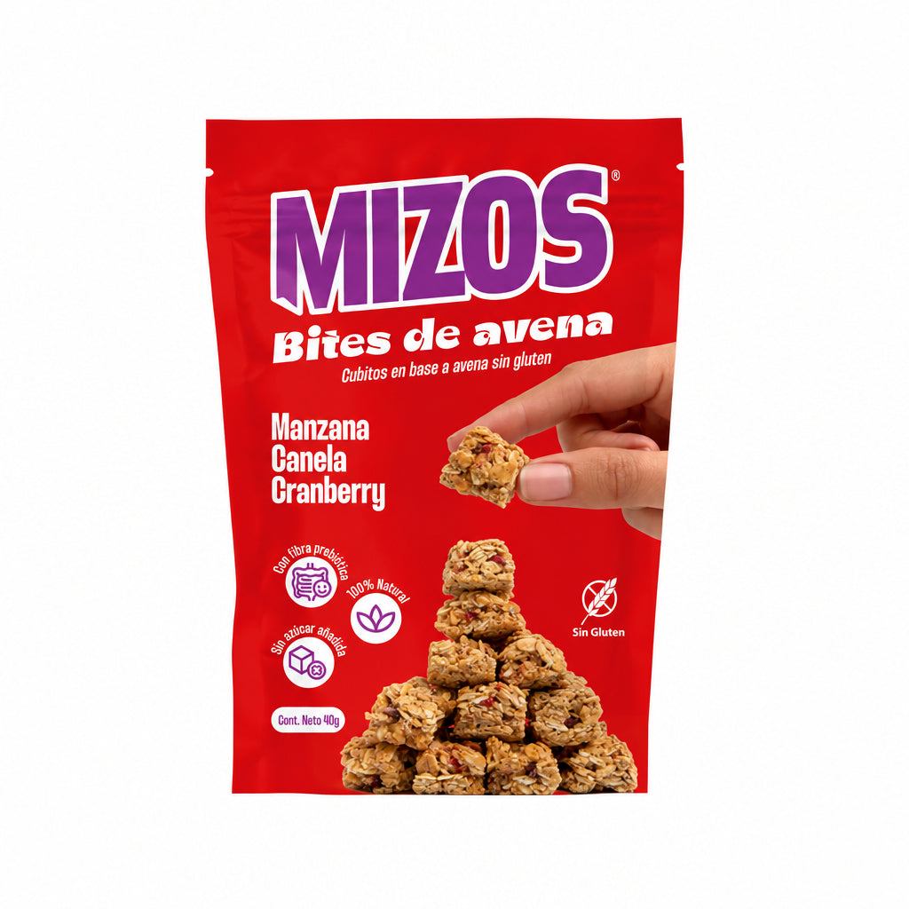 MIZOS BITES DE AVENA MANZANA CANELA 40GR Liquidación 20.10.2026