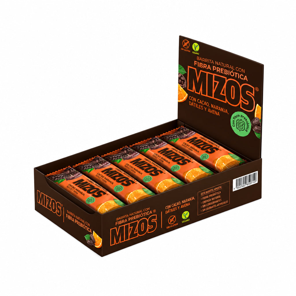 MIZOS PACK 18X BARRA PROTEINA NARANJA CACAO 35GR