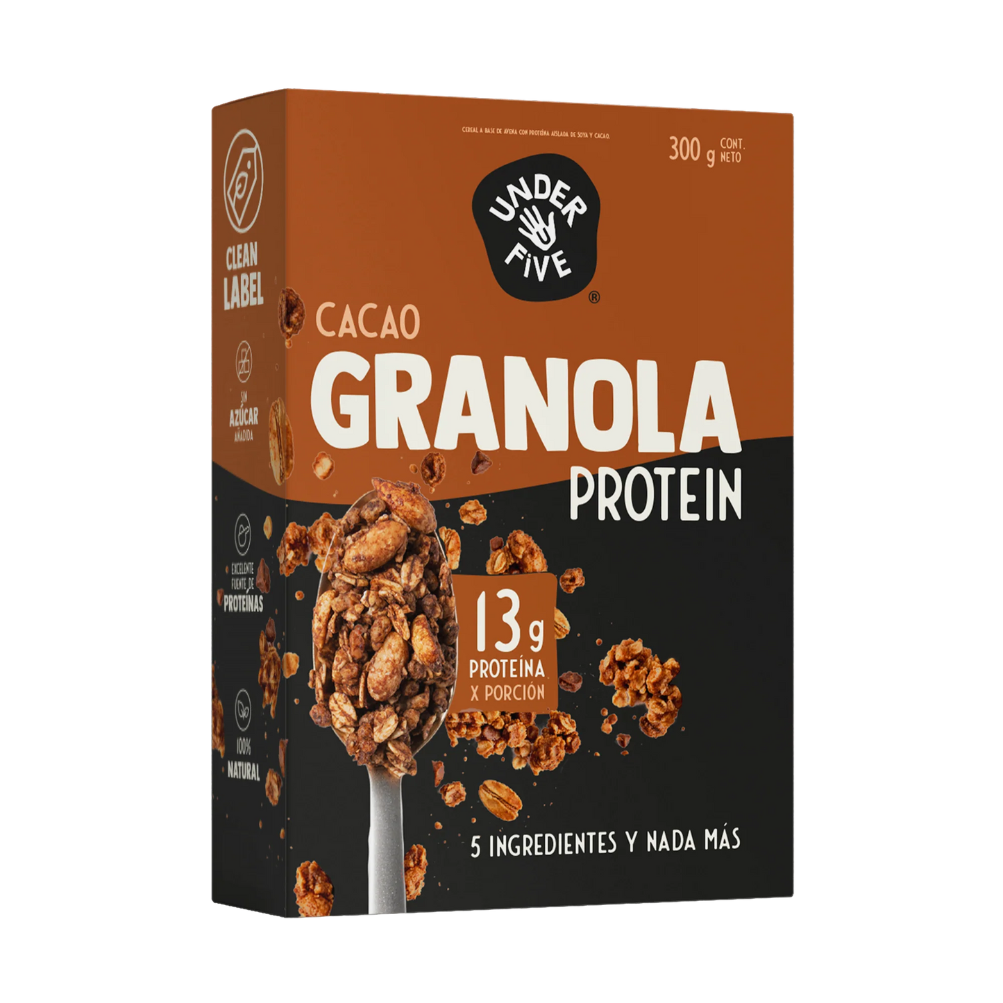 UNDERFIVE GRANOLA PROTEICA CACAO CRUNCH 300GR VEGANO