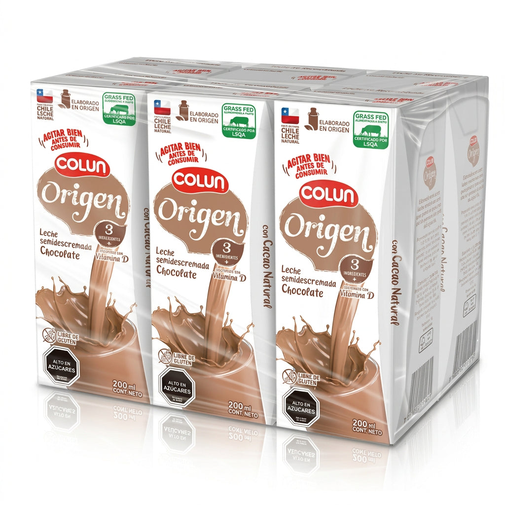 COLUN LECHE CHOCOLATE ORIGEN BOMBILLIN PACK 6UN SIN GLUTEN