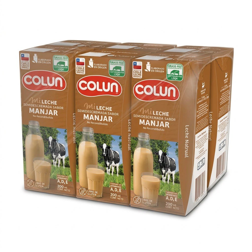 COLUN LECHE MANJAR BOMBILLIN PACK 6UN SIN GLUTEN