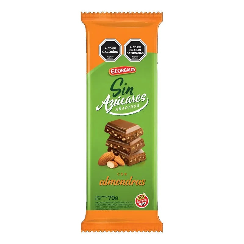 GEORGALOS PACK 10X CHOCOLATE CON ALMENDRA SIN TACC 70GR