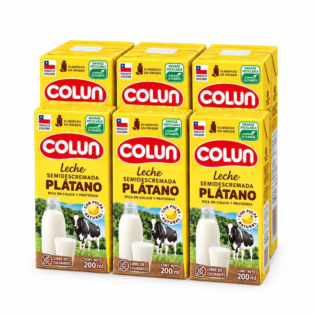 COLUN LECHE BOMBILLIN PLATANO PACK 6UN SIN GLUTEN