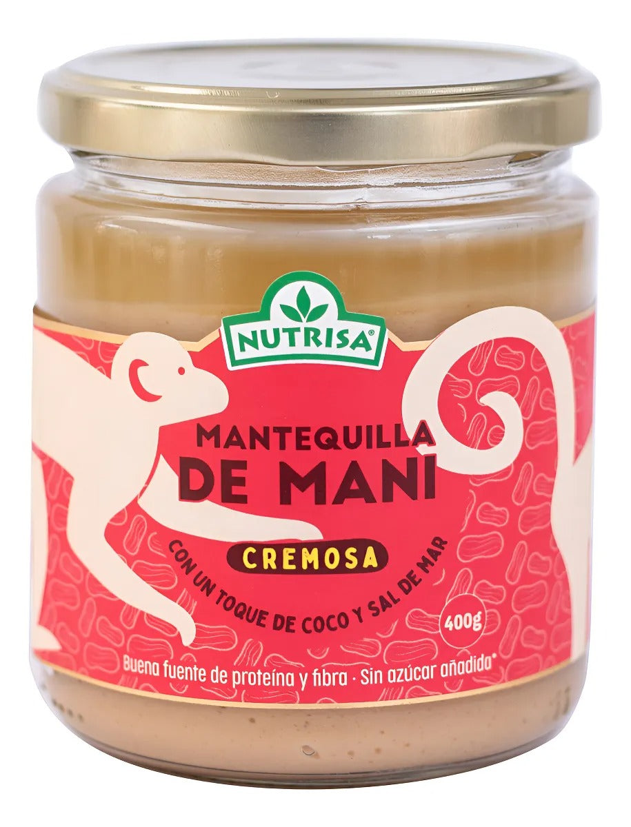 Mantequilla De Maní Cremosa Sin Gluten Nutrisa 400 Gr