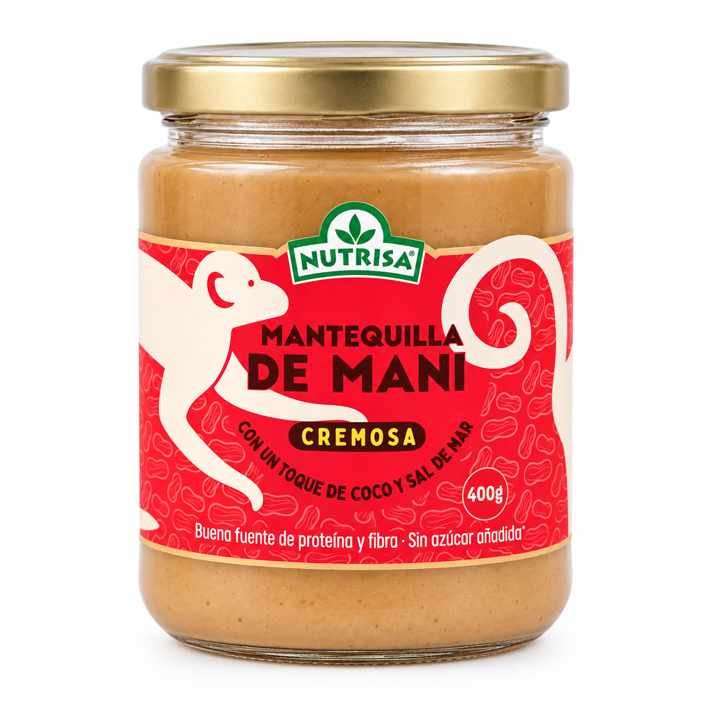MANTEQUILLA DE MANÍ CREMOSA SIN GLUTEN NUTRISA 400 GR