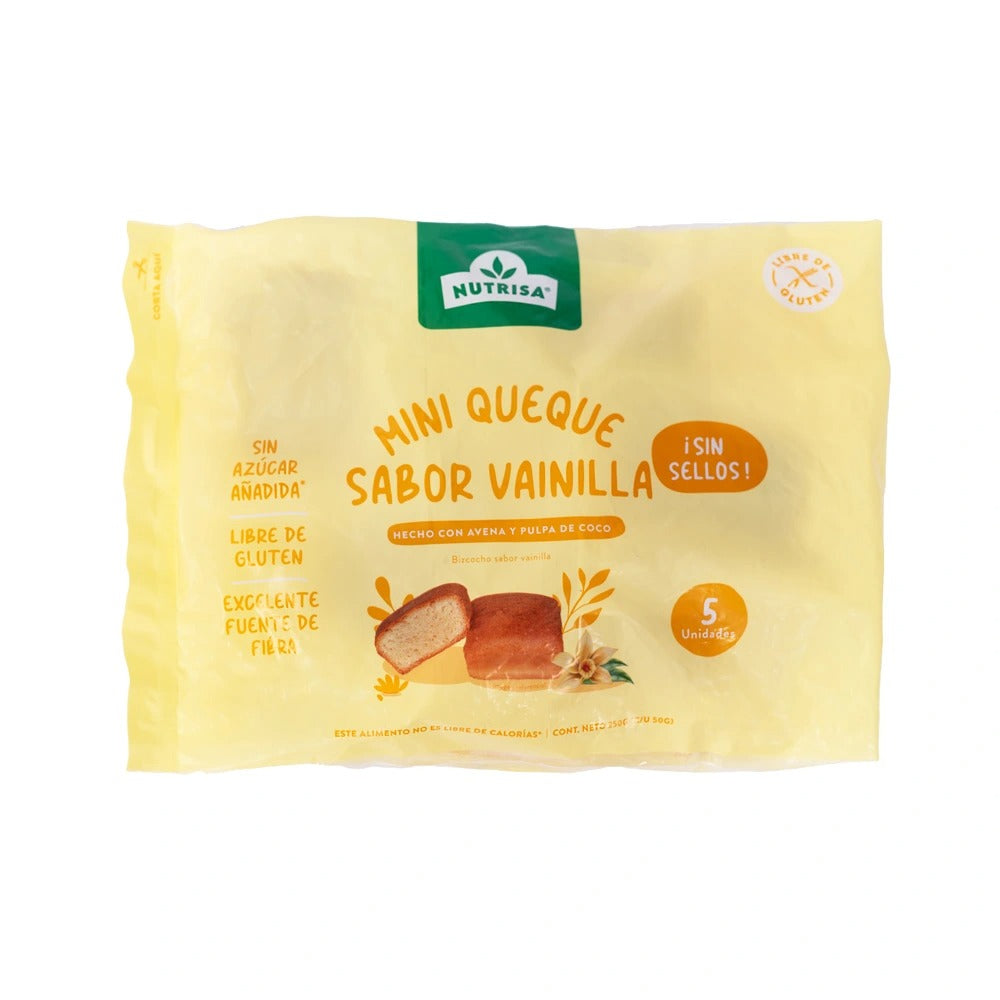 NUTRISA MINI QUEQUE VAINILLA 250GR SIN GLUTEN