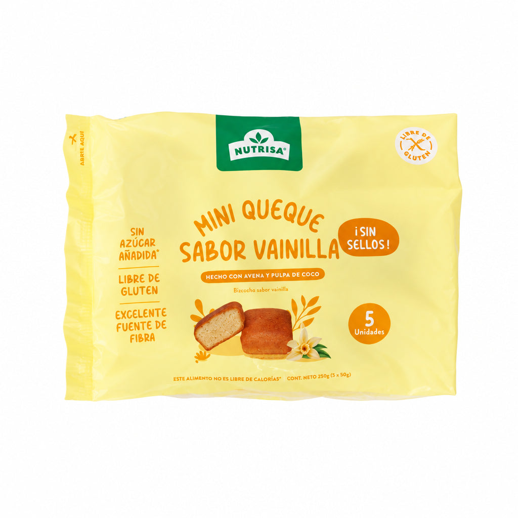NUTRISA MINI QUEQUE VAINILLA 250GR SIN GLUTEN
