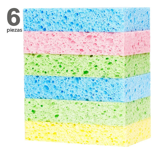 AILEDA PACK 6X ESPONJA PARA COCINA MULTICOLOR