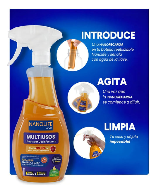 NANOLIFE RECARGA MULTIUSOS LIMPIADOR DESINFECTANTE 750ML