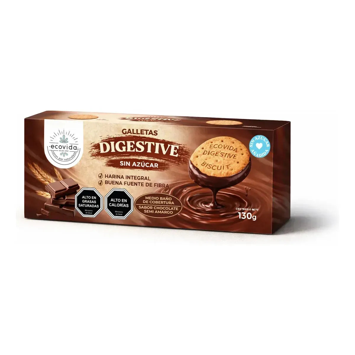 ECOVIDA GALLETA DIGESTIVE BAÑO CHOCOLATE 180G