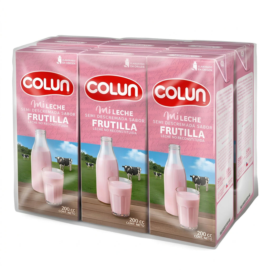 COLUN LECHE FRUTILLA BOMBILLIN PACK 6UN SIN GLUTEN