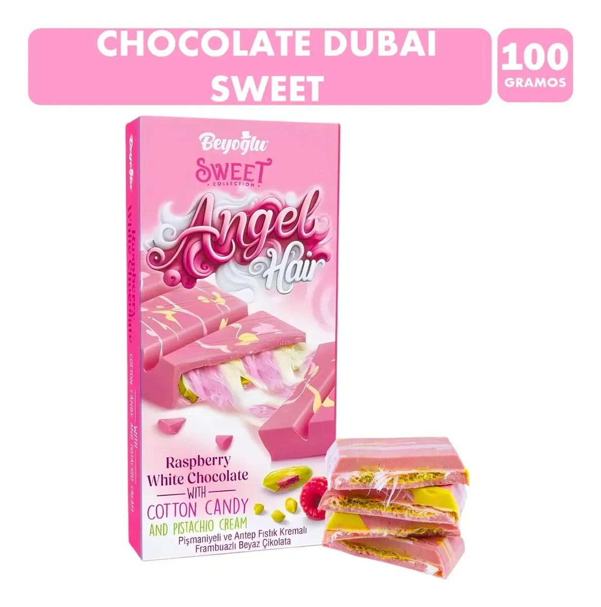 DUBAI SWEET PACK 6X CHOCOLATE ANGEL HAIR ROSADO Liquidación 22.05.2026