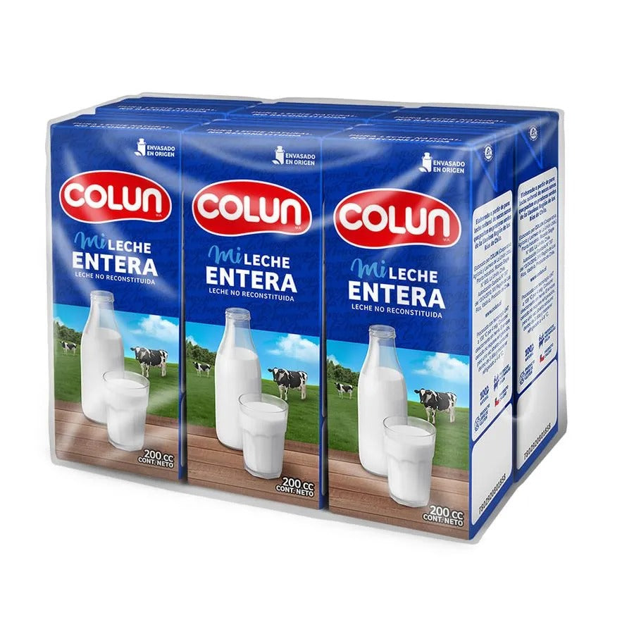 COLUN LECHE ENTERA BOMBILLIN PACK 6UN SIN GLUTEN