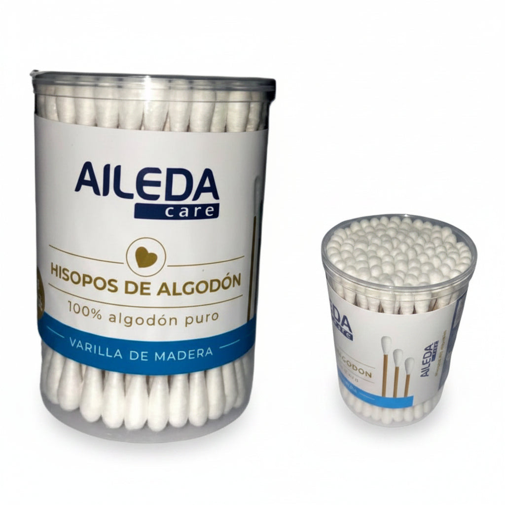 AILEDA COTONITOS DE ALGODÓN CON VARILLA DE MADERA – 100 UN