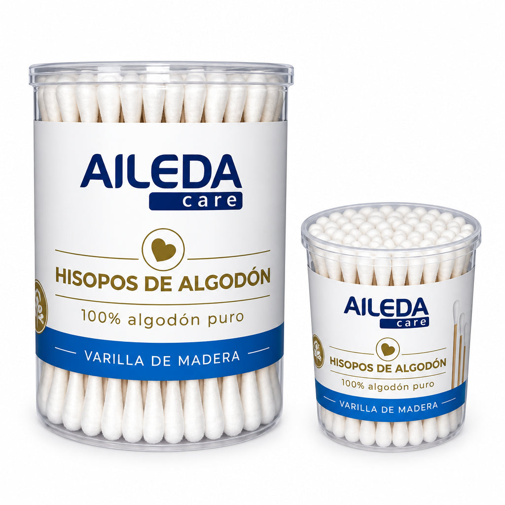 AILEDA COTONITOS DE ALGODÓN CON VARILLA DE MADERA – 100 UN