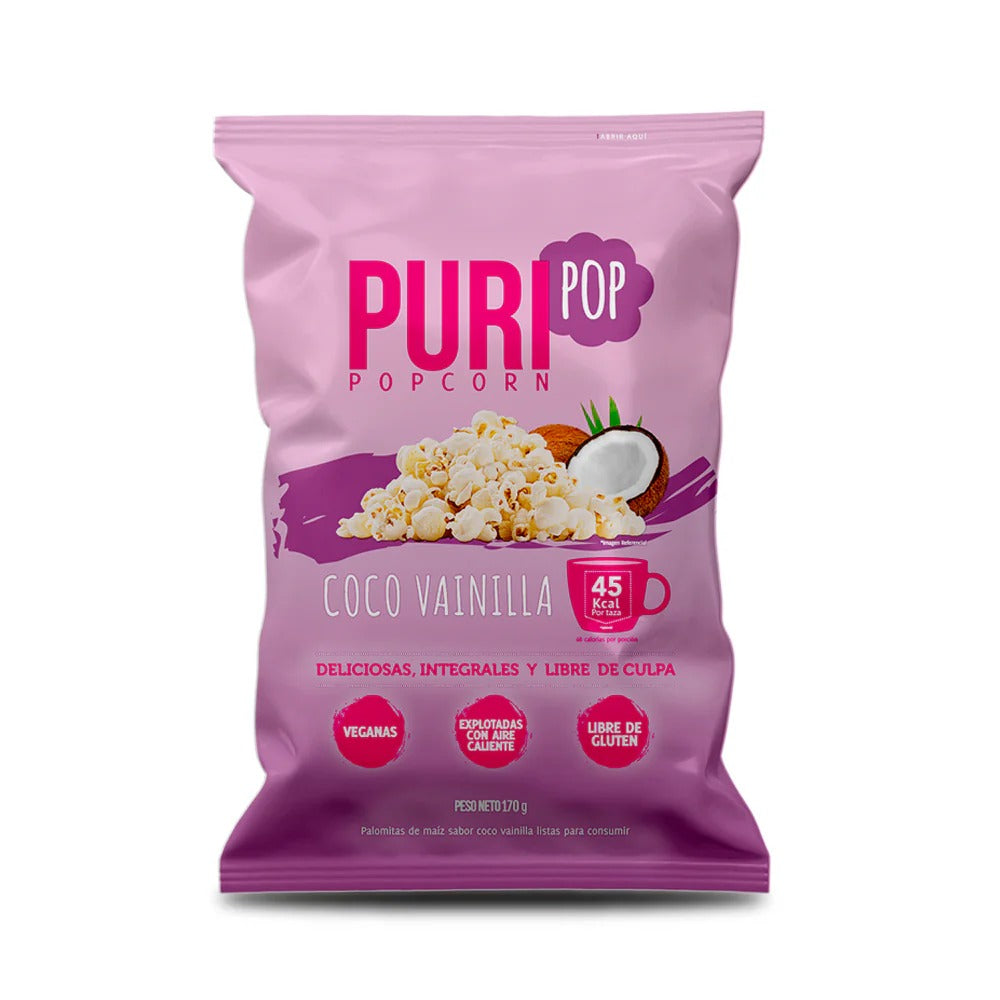 ¡OFERTA! PURI POPCORN COCO VAINILLA FAMILIAR 170GR Liquidación 17/12/2025