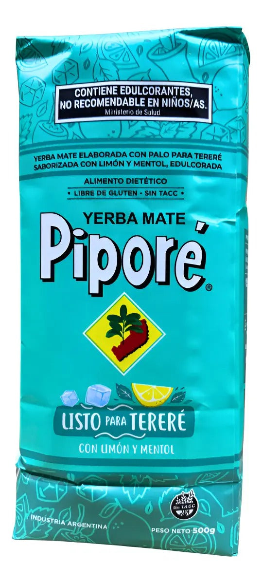 PIPORÉ YERBAMATE TERERÉ LIMON/MENTA SIN GLUTEN 500GRS