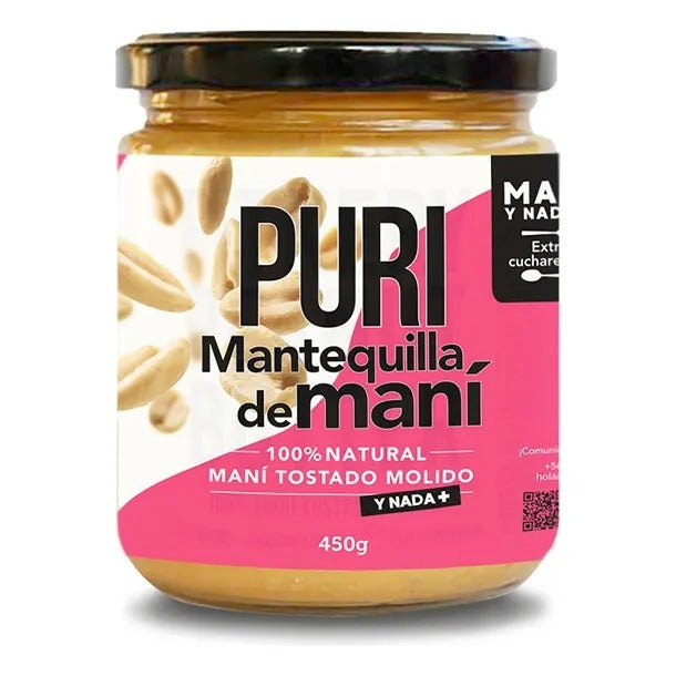 PURI MANTEQUILLA DE MANI 450GR SIN GLUTEN VEGANO