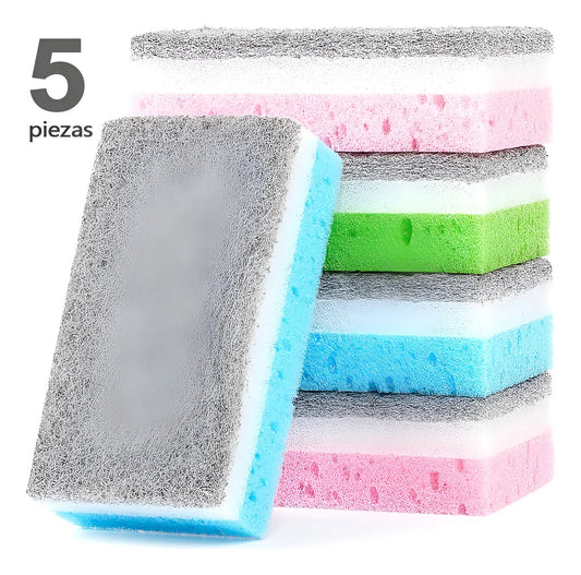 AILEDA PACK 5X ESPONJAS MULTIUSOS DOBLE CARA