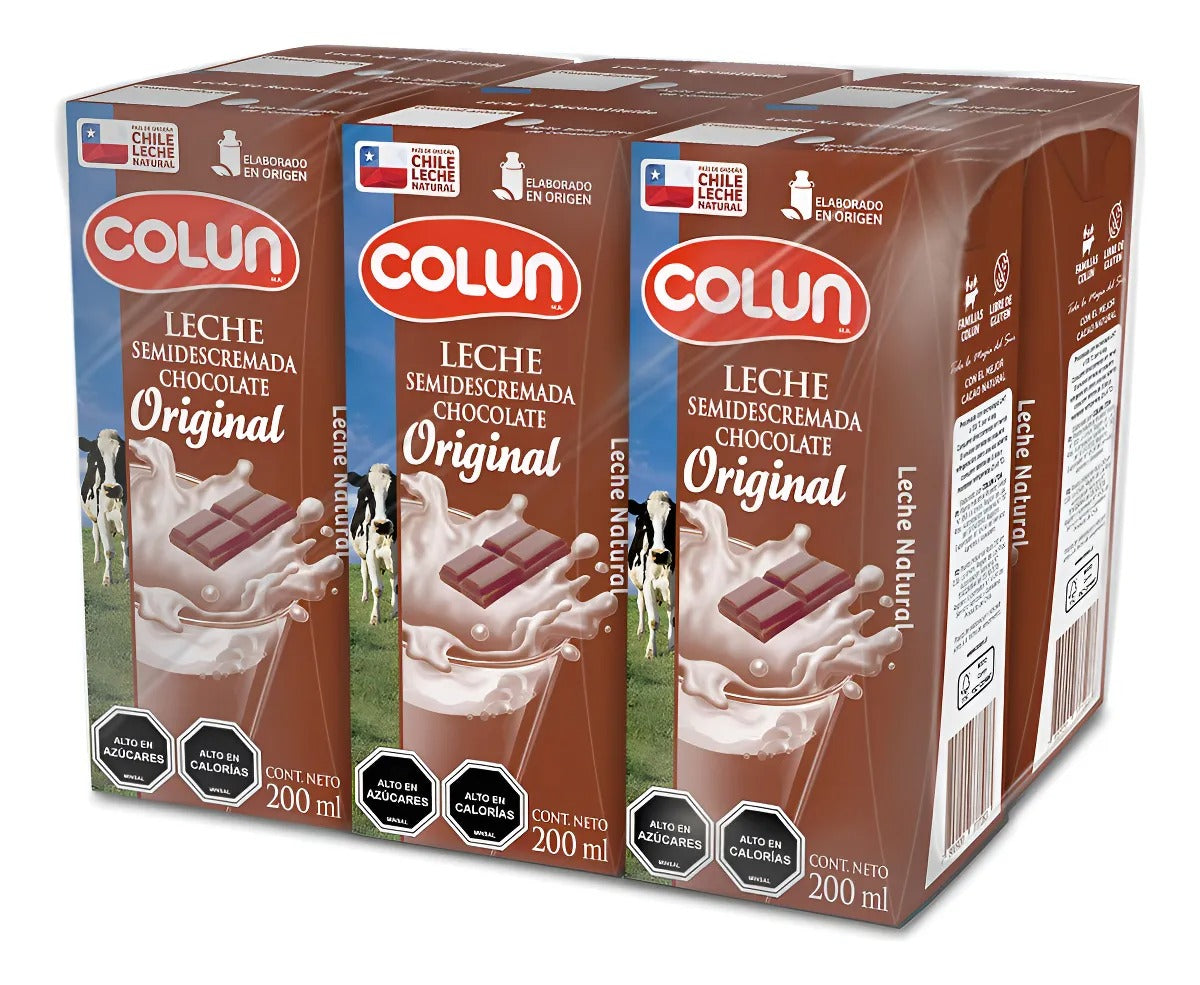 COLUN LECHE CHOCOLATE ORIGINAL BOMBILLIN PACK 6UN SIN GLUTEN