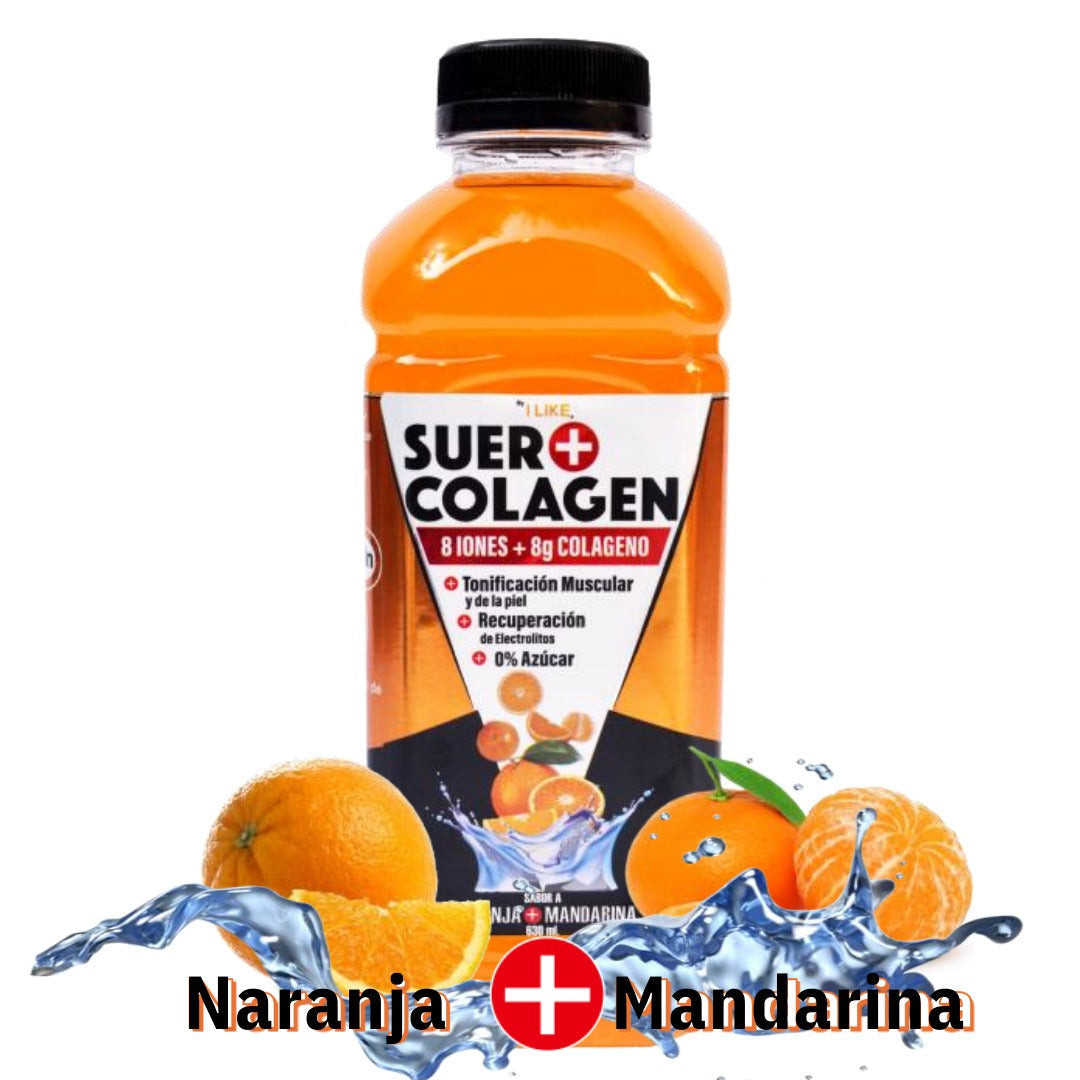Bebida Hidratante Suero Naranja Mandarina 8 Iones + 8g Colágeno 630ml