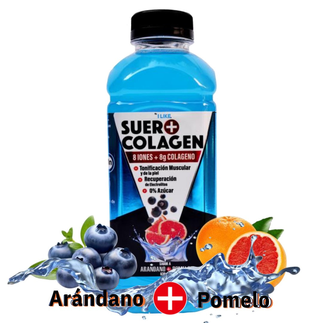 Bebida Hidratante Suero Arándano Pomelo 8 Iones + 8g Colágeno 630ml