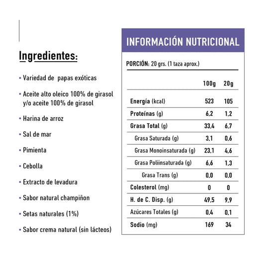 TIKA ROYAL CHIPS SETAS MOZZARELLA 150GR