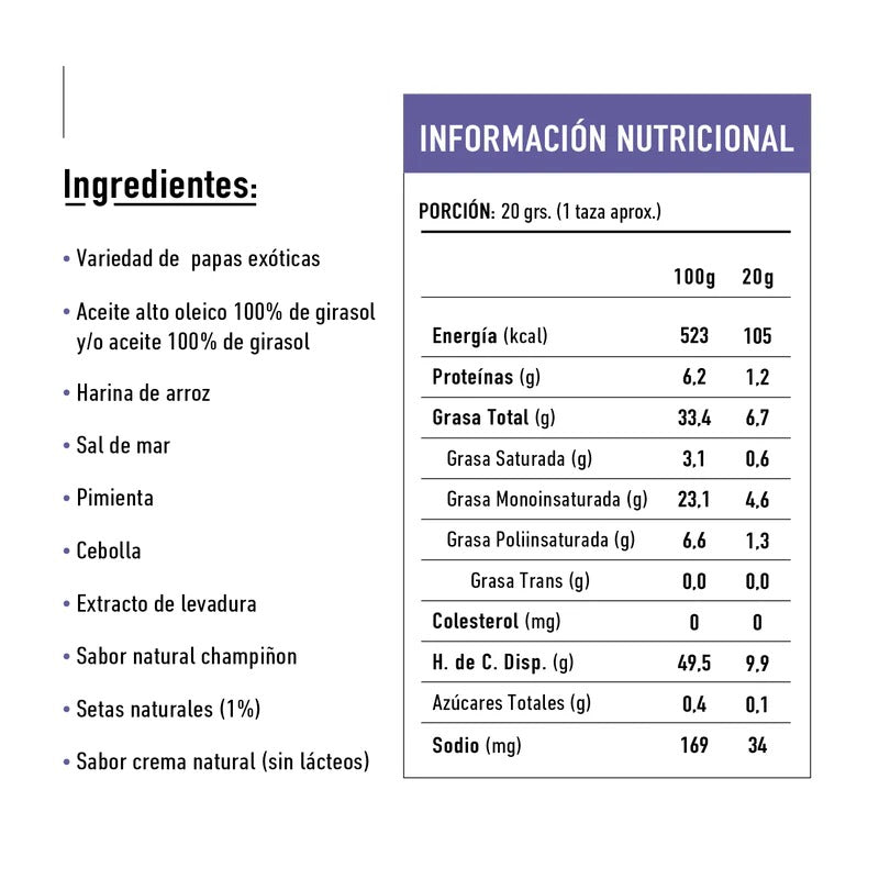 TIKA ROYAL CHIPS SETAS MOZZARELLA 150GR