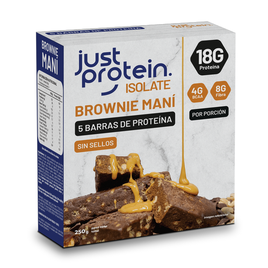 BARRA DE PROTEINA JUST PROTEIN SABOR BROWNIE MANI display 5un