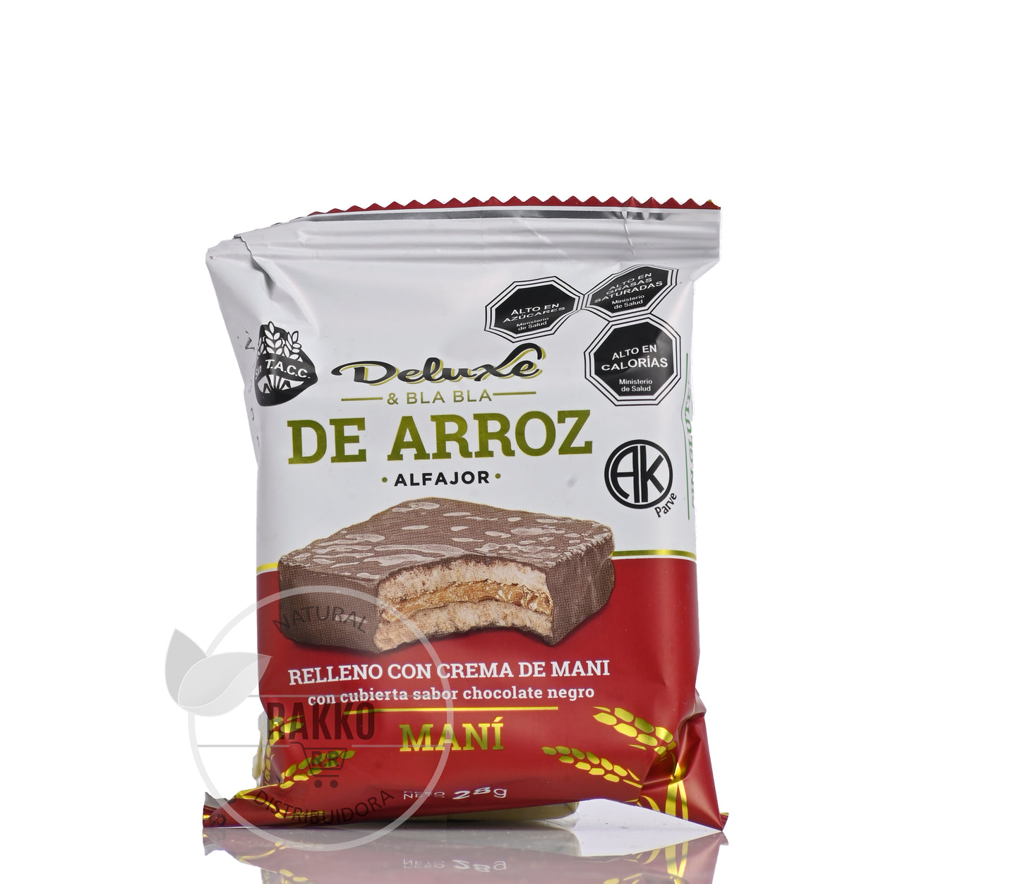 ALFAJOR RELLENO CREMA DE  MANI CUBIERTO CON CHOCOLATE SIN GLUTEN  28g