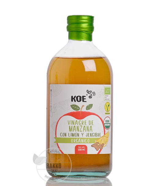 KOE VINAGRE DE MANZANA ORGANICO LIMON JENGIBRE SIN GLUTEN 500ML