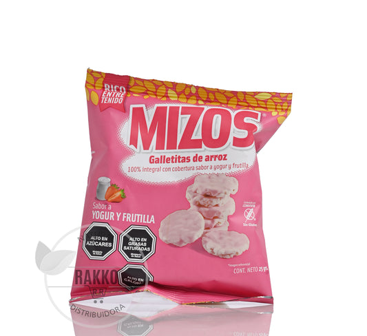 MIZOS GALLETA DE ARROZ SABOR YOGHURT Y FRUTILLA 25g