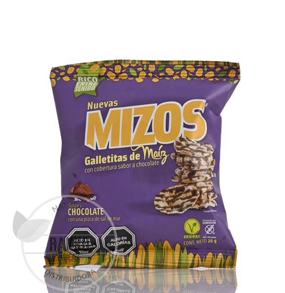 MIZOS GALLETA DE MAIZ CON CHOCOLATE VEGAN 20g