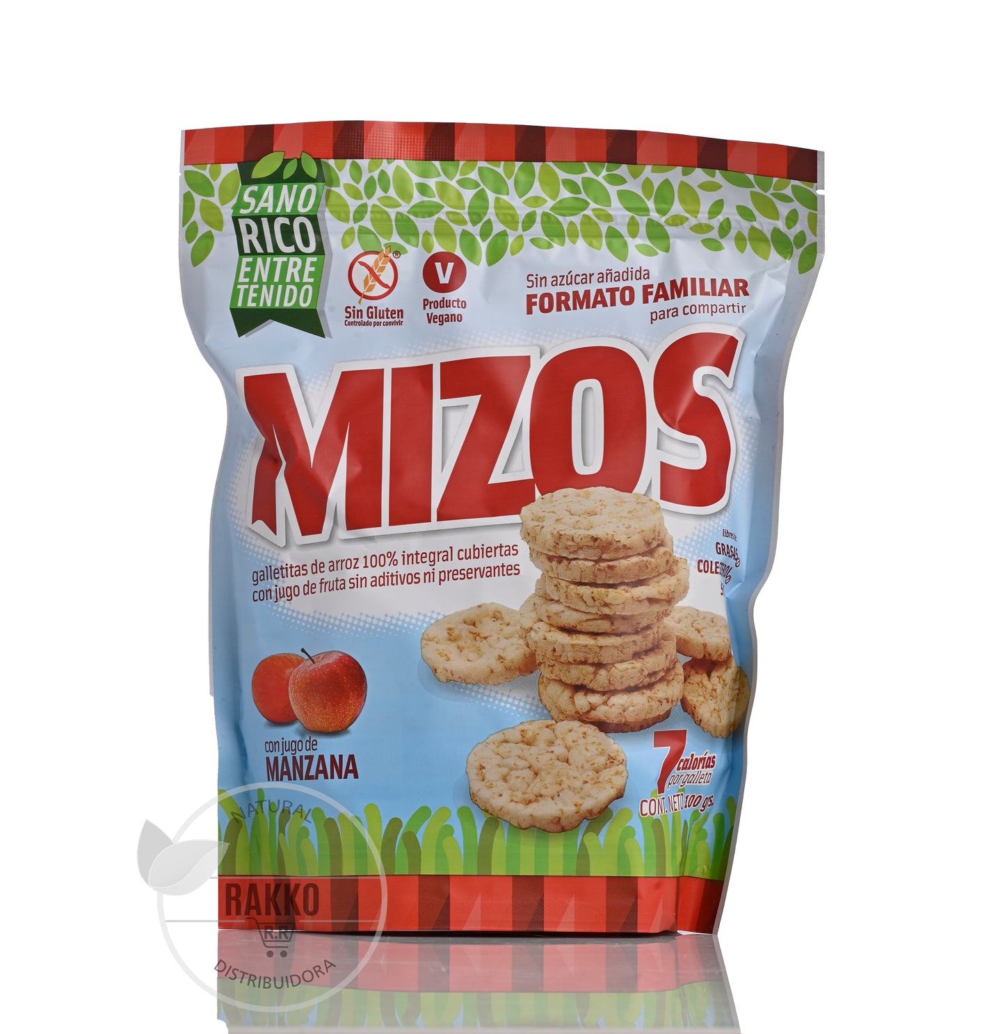 MIZOS GALLETAS DE ARROZ SABOR MANZANA 100g