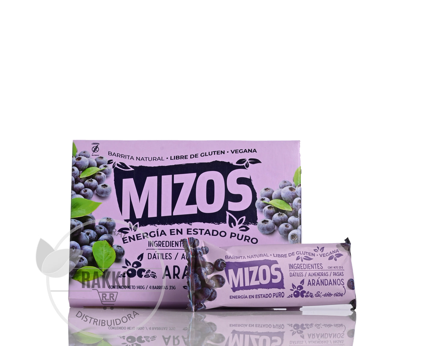 MIZOS BARRITA NATURAL SABOR ARANDANOS  DISPLAY 4un