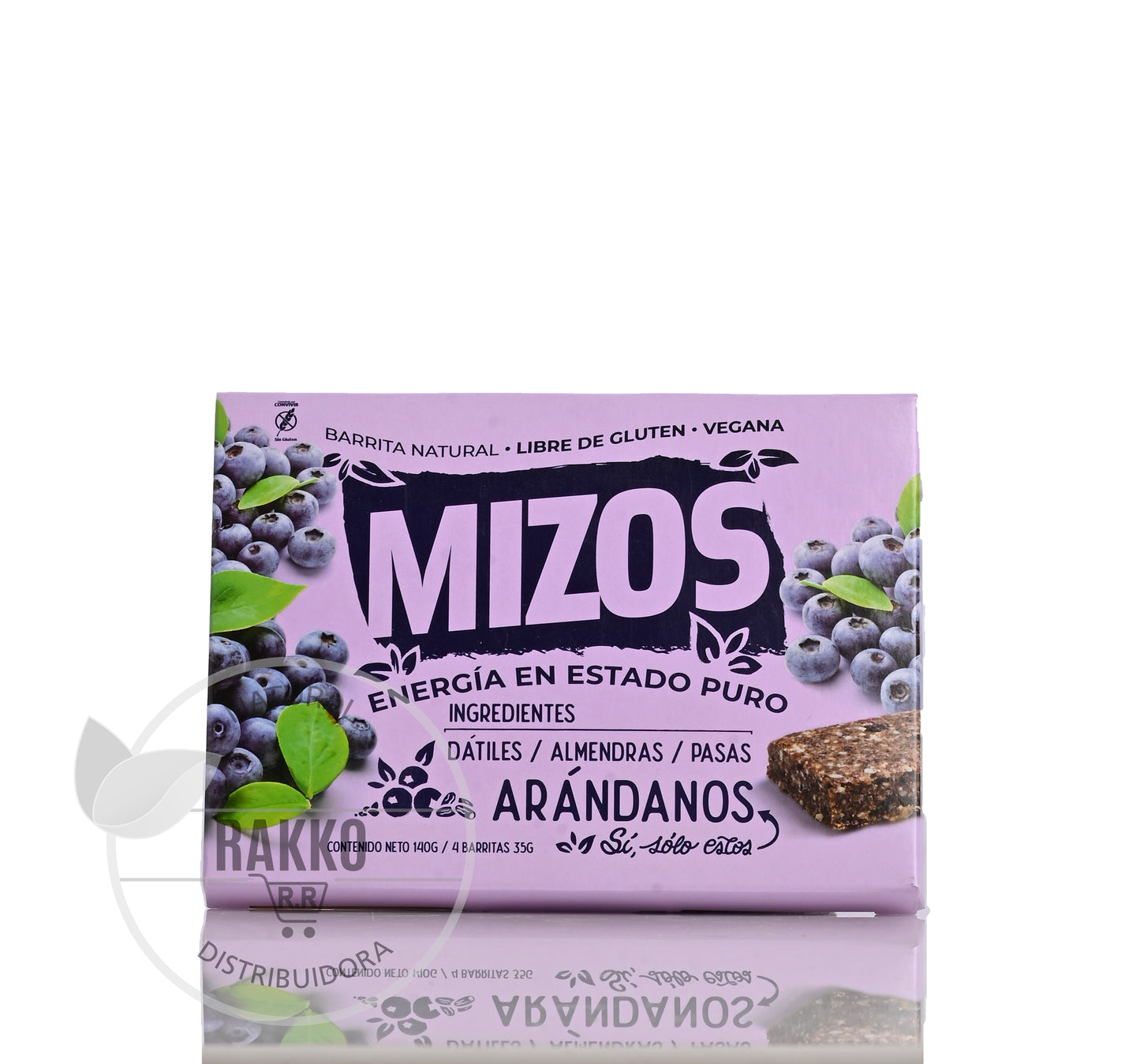 MIZOS BARRITA NATURAL SABOR ARANDANOS  DISPLAY 4un