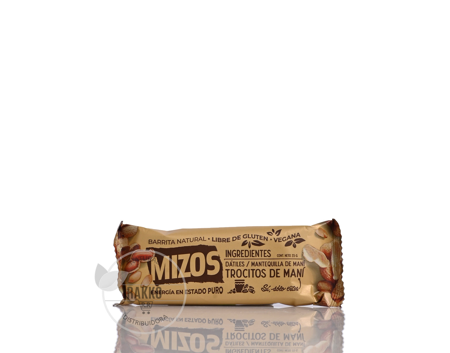 MIZOS BARRITA NATURAL SABOR MANTEQUILLA DE MANI  DISPLAY 4un