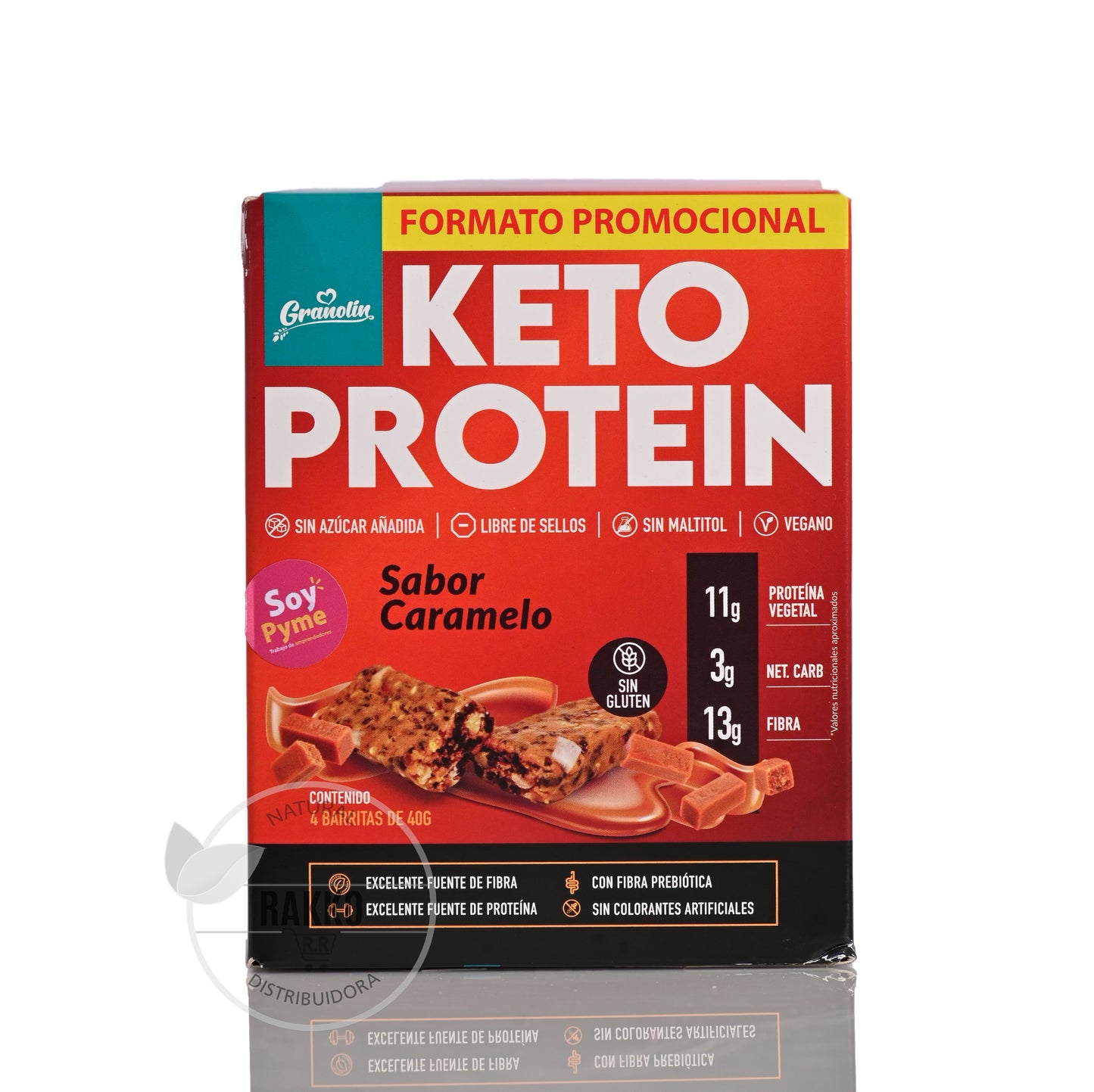 GRANOLIN KETO PROTEIN CARAMELO SIN GLUTEN 4UN