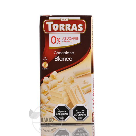 CHOCOLATE BLANCO  0%AZUCAR SIN GLUTEN 75g