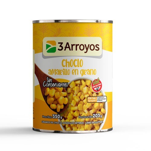 CHOCLO AMARILLO EN GRANO SIN GLUTEN 3 ARROYOS 350gr