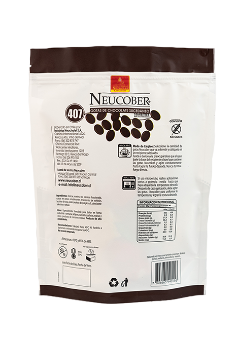 NEUCOBER COBERTURA CHOCOLATE PARA ALFAJOR SEMIBITTER SIN GLUTEN 1K (COD 407)